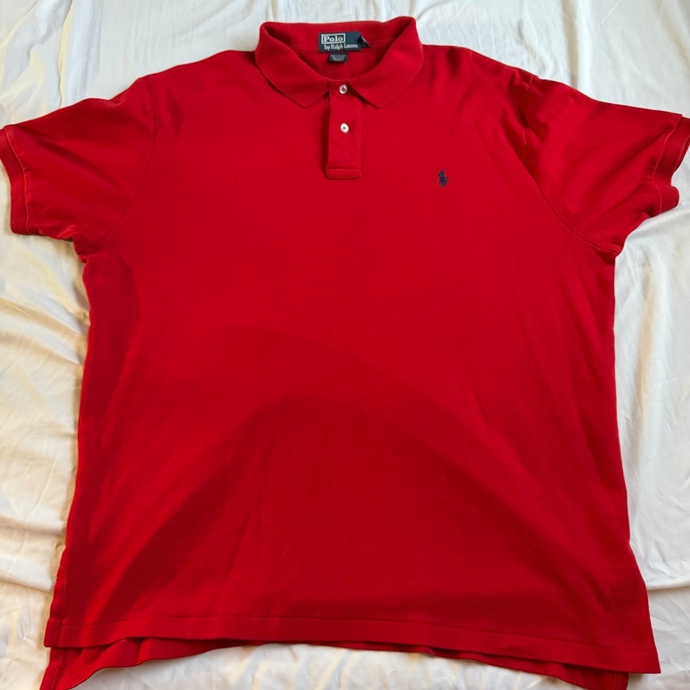 Ralph Lauren Polo Shirt Mens Size XL Vintage Royal Red Pony Short Sleeve Classy